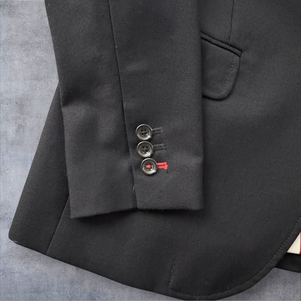 Tommy Hilfiger Mens Black Wool Blend Two Button Blazer Sport Coat 38R 78E5365 - Picture 10 of 16